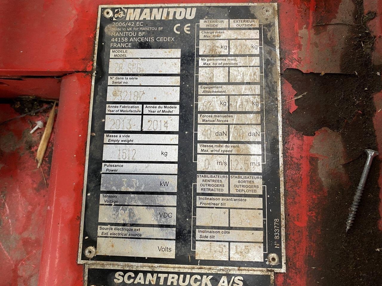 Scherenarbeitsbühne του τύπου Manitou 78SEC, Gebrauchtmaschine σε Skive (Φωτογραφία 10)