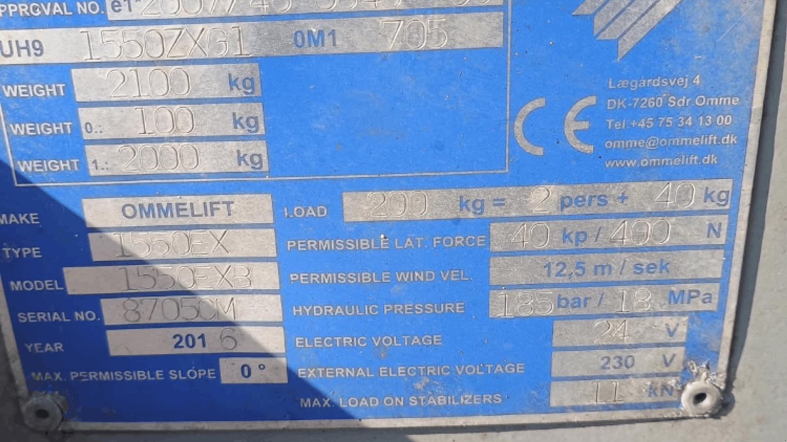 Scherenarbeitsbühne des Typs Omme 1550 ZXG1 Trailer lift, Gebrauchtmaschine in Horsens (Bild 4)