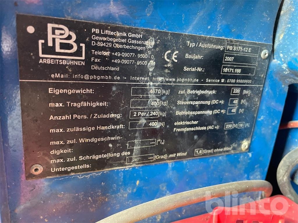 Scherenarbeitsbühne del tipo PB Lifttechnik S171-12E, Gebrauchtmaschine en Düsseldorf (Imagen 5)