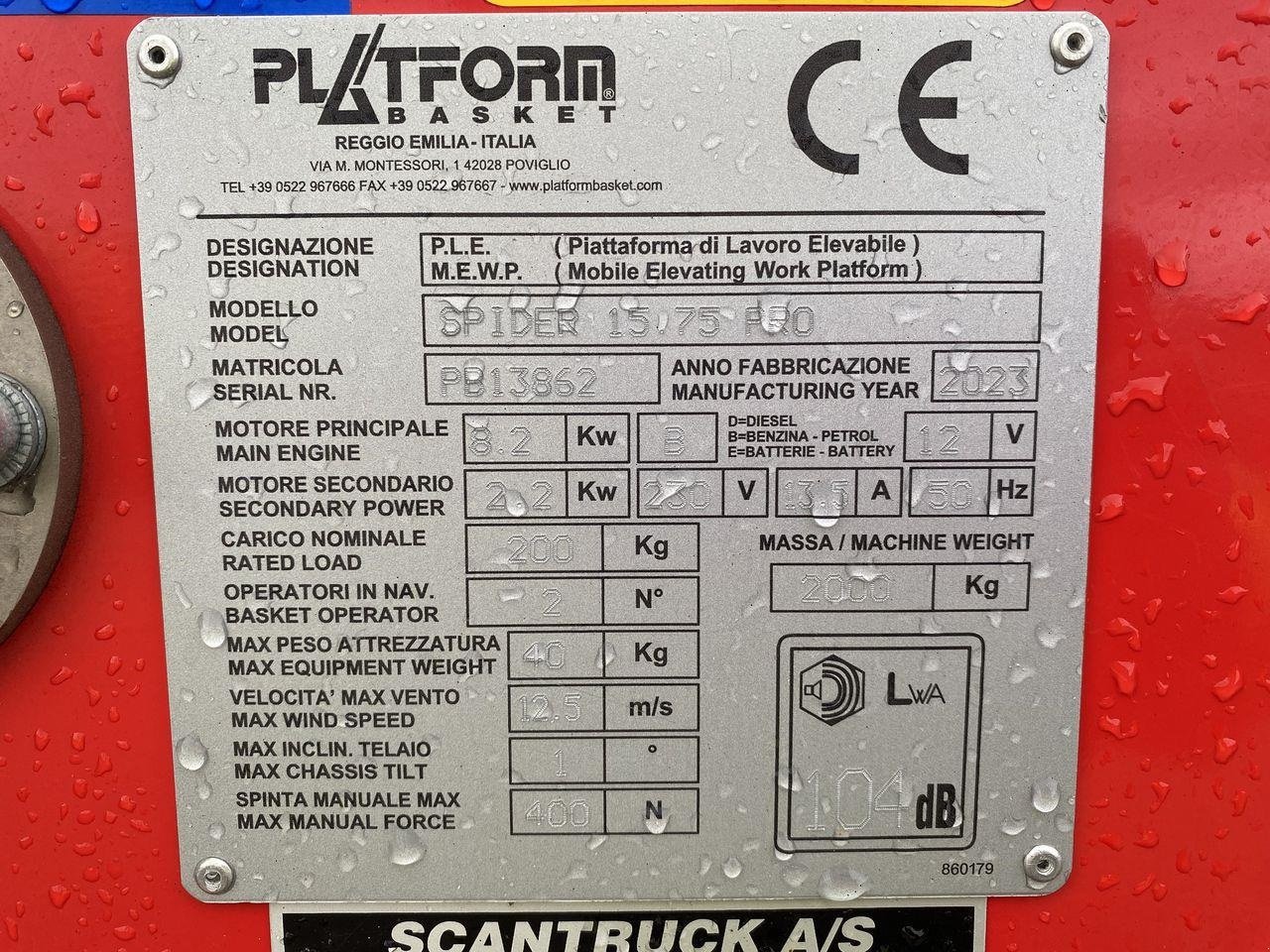 Scherenarbeitsbühne typu Sonstige SPIDER 15.75 STD, Gebrauchtmaschine v Skive (Obrázek 8)