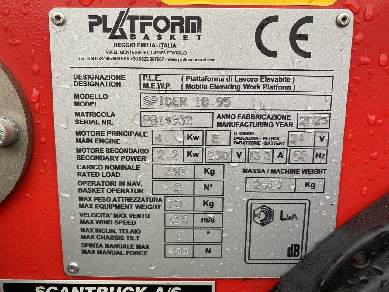 Scherenarbeitsbühne vrste Sonstige SPIDER 18.95 E-LI, Gebrauchtmaschine v Skive (Slika 10)