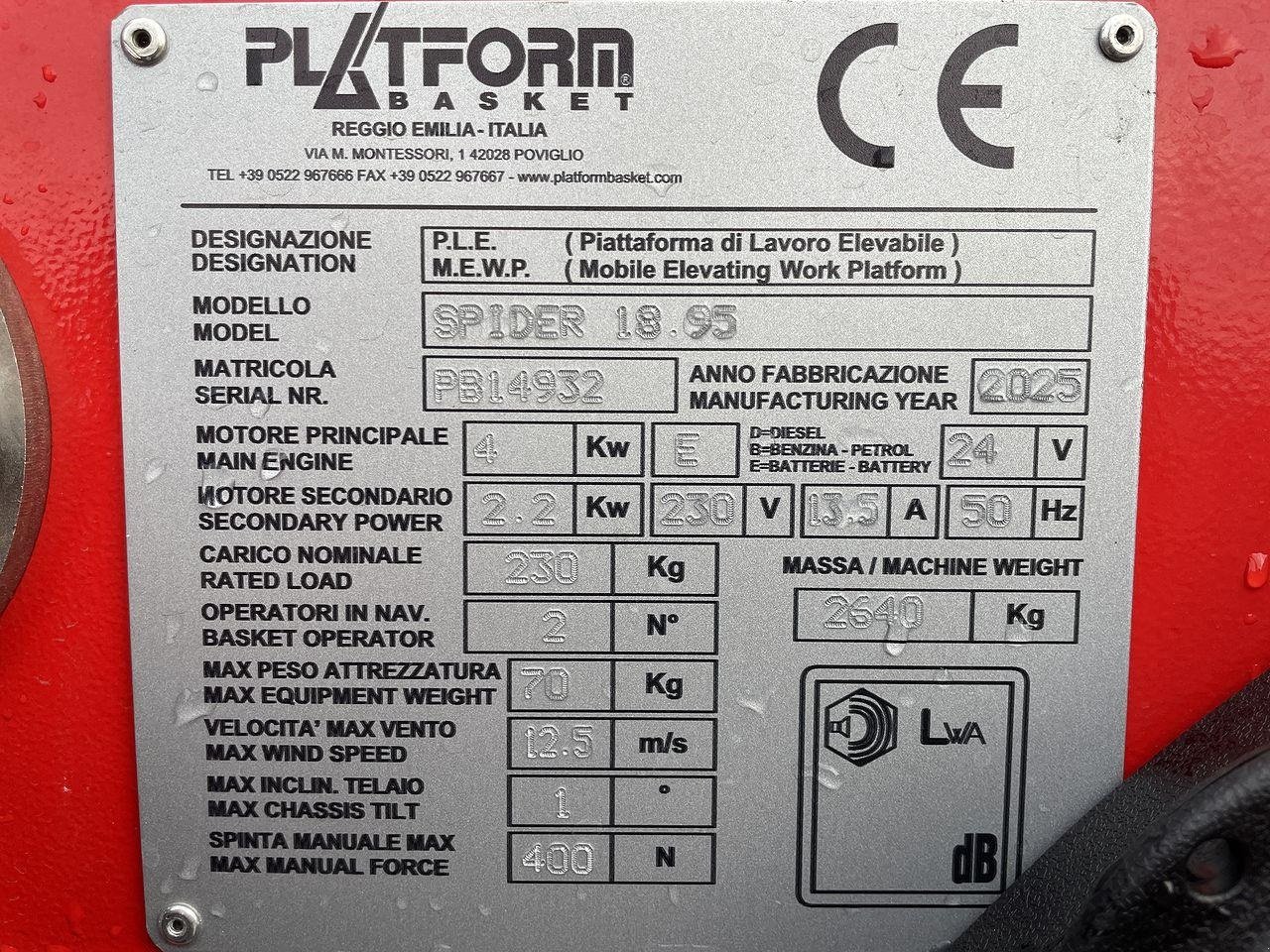 Scherenarbeitsbühne des Typs Sonstige SPIDER 18.95 E-LI, Gebrauchtmaschine in Skive (Bild 10)