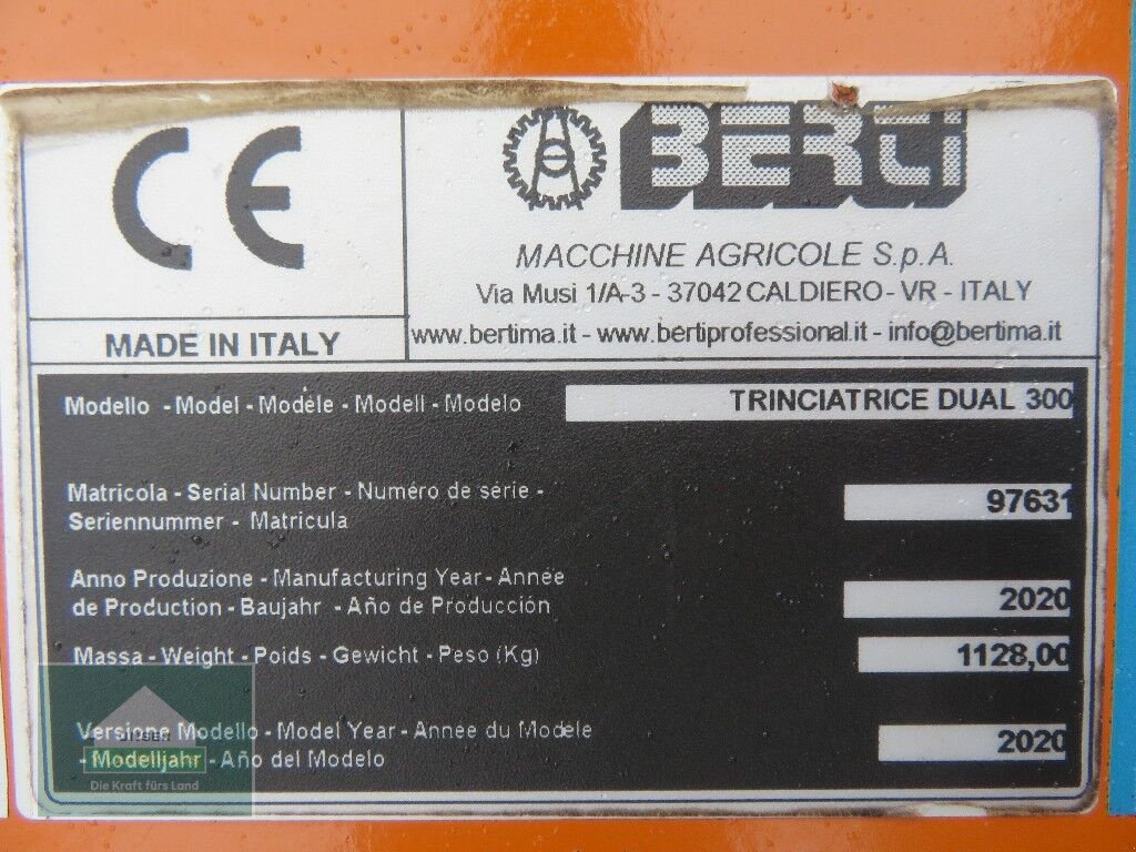 Schlegelmäher Türe ait Berti Dual 300, Gebrauchtmaschine içinde Hofkirchen (resim 11)