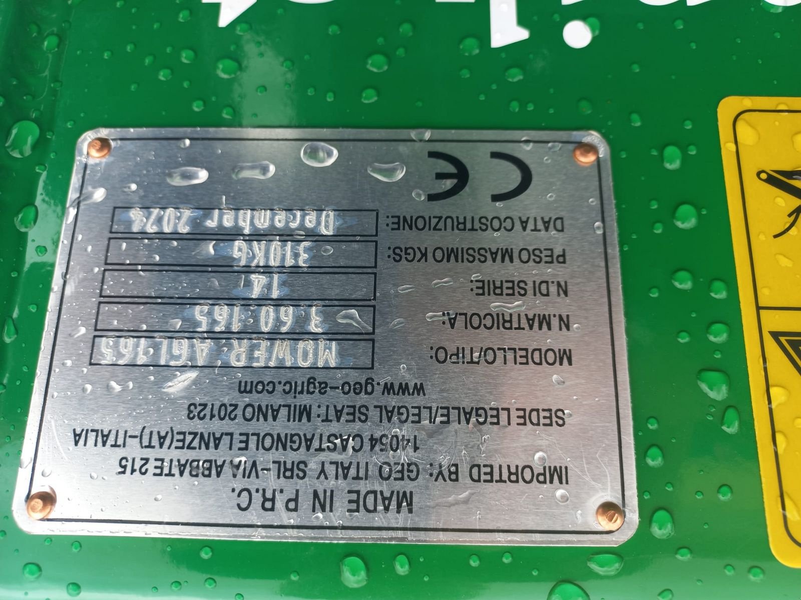 Schlegelmäher Türe ait Sonstige GEO AGL 165, Neumaschine içinde Göpfritz (resim 2)