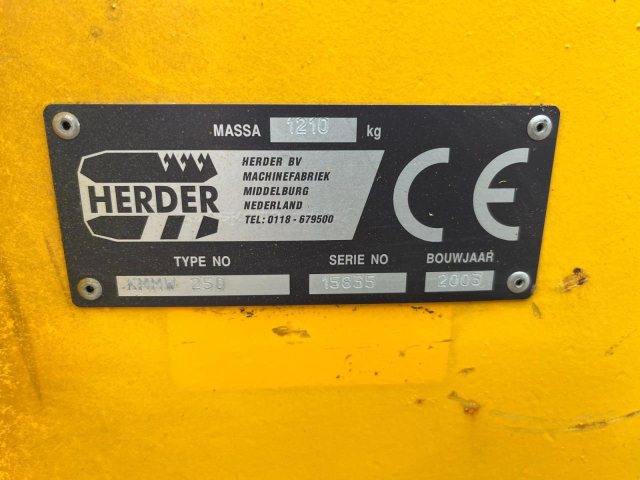 Schlegelmäher Türe ait Sonstige Herder D&uuml;cker M&uuml;thing KMMW 250, Gebrauchtmaschine içinde Grijpskerk (resim 6)