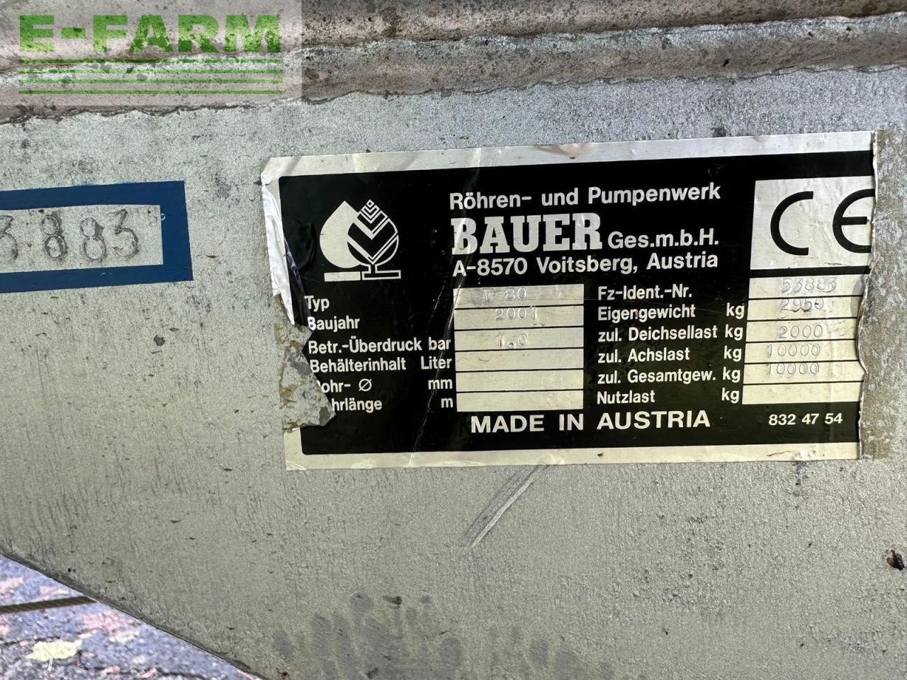 Schleudertankwagen Türe ait Bauer f80, Gebrauchtmaschine içinde ILZ (resim 4)