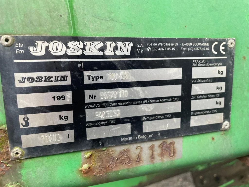 Schleudertankwagen des Typs Joskin 100MES - 11000 Liter, Gebrauchtmaschine in Wevelgem (Bild 9)