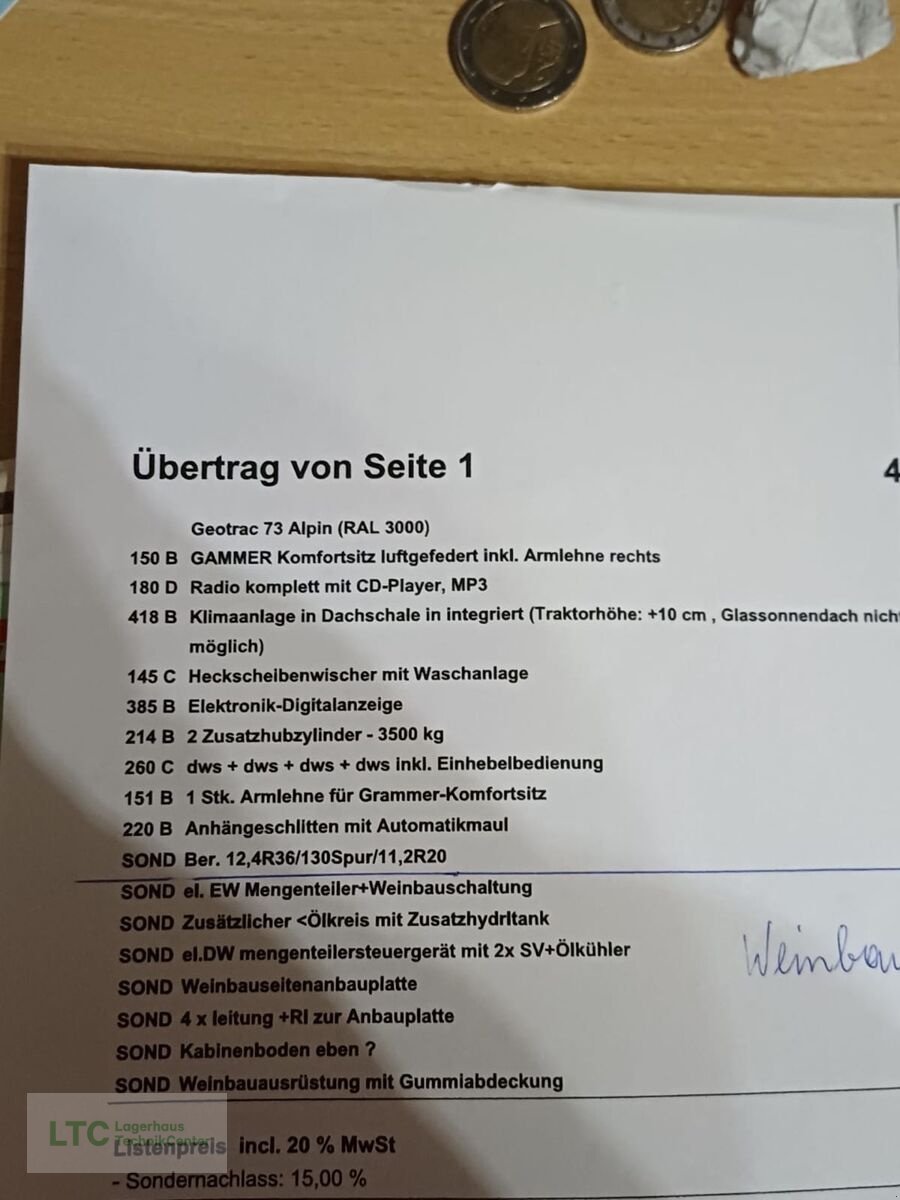 Schmalspurtraktor des Typs Lindner Geotrac 73 alpin, Gebrauchtmaschine in Eggendorf (Bild 7)