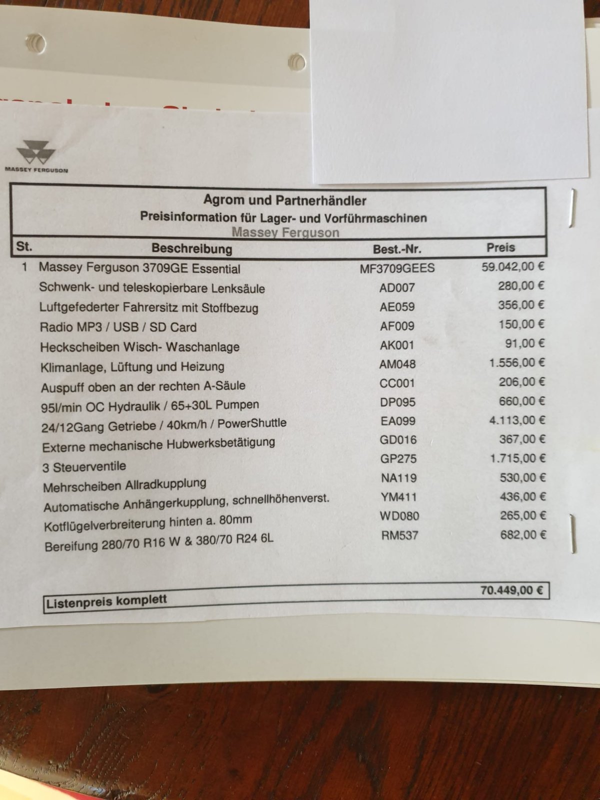 Schmalspurtraktor typu Massey Ferguson 3709 V, Gebrauchtmaschine w Bockenau (Zdjęcie 2)