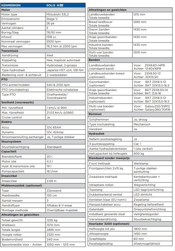 Schmalspurtraktor des Typs Solis H26, Neumaschine in MARIAHOUT (Bild 7)