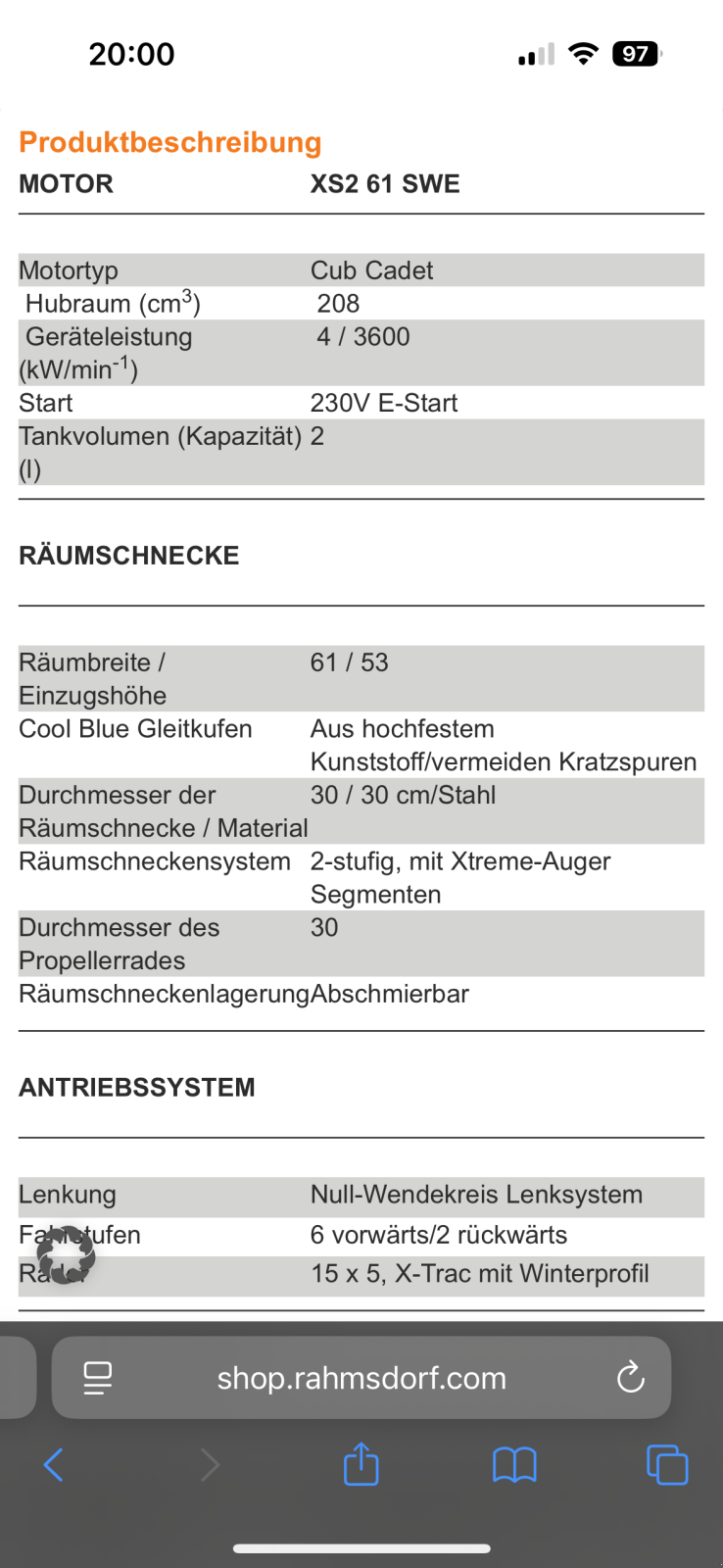 Schneefräse des Typs Cub Cadet 526 SWE, Gebrauchtmaschine in Freiberg (Bild 2)