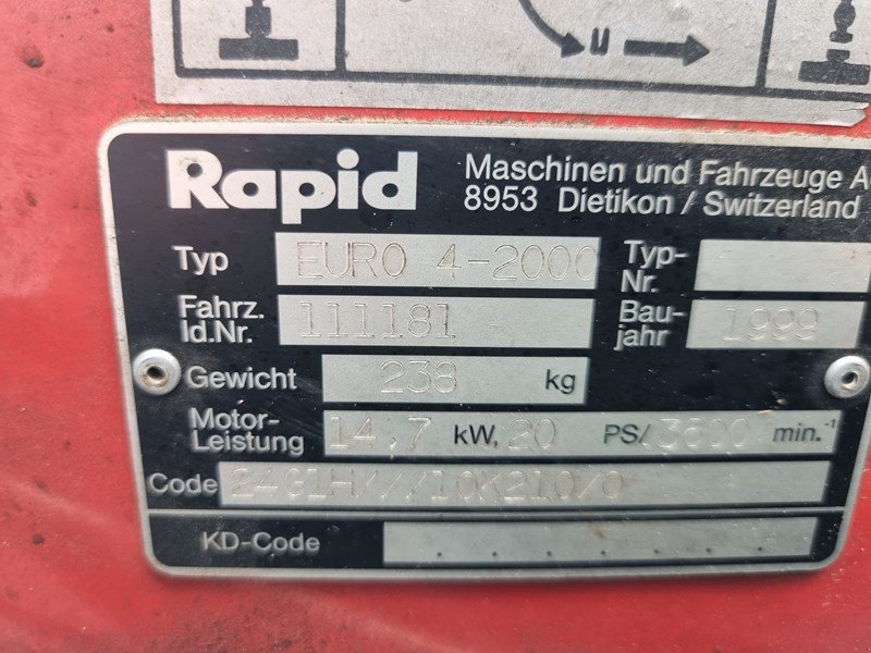 Schneefräse tip Rapid Euro 4-2000 Motormäher, Gebrauchtmaschine in Chur (Poză 7)