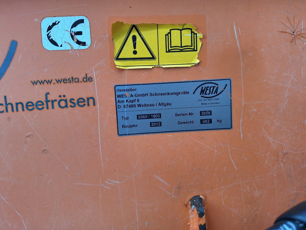 Schneefräse des Typs Westa 5560/1800 Schneefräse, Gebrauchtmaschine in Chur (Bild 3)