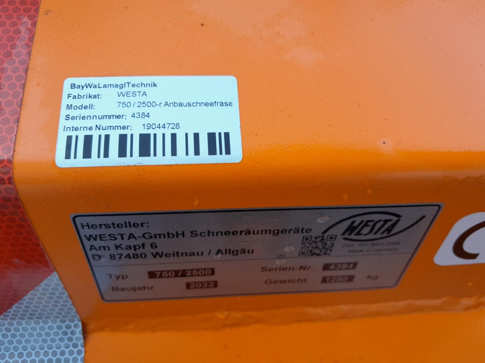 Schneefräse des Typs Westa Schneefräse, Neumaschine in Frastanz (Bild 10)