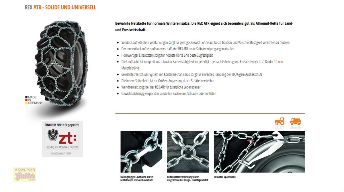Schneekette от тип Rex ATR 8mm Netzkette zu 540/65R24, Gebrauchtmaschine в Kötschach (Снимка 2)