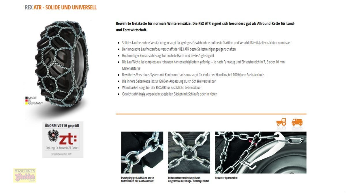 Schneekette от тип Rex ATR 8mm Netzkette zu 540/65R24, Gebrauchtmaschine в Kötschach (Снимка 5)