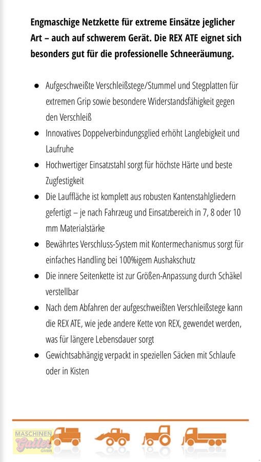 Schneekette of the type Rex Netz-Extrem-Ketten zu 550/45-22.5 , 560/45-22.5, Neumaschine in Kötschach (Picture 6)