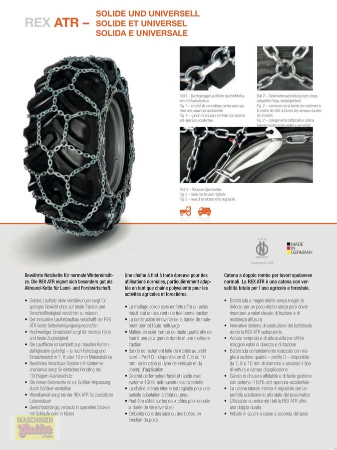 Schneekette типа Rex Netzkette 8mm zu 600/65R38, Neumaschine в Kötschach (Фотография 2)