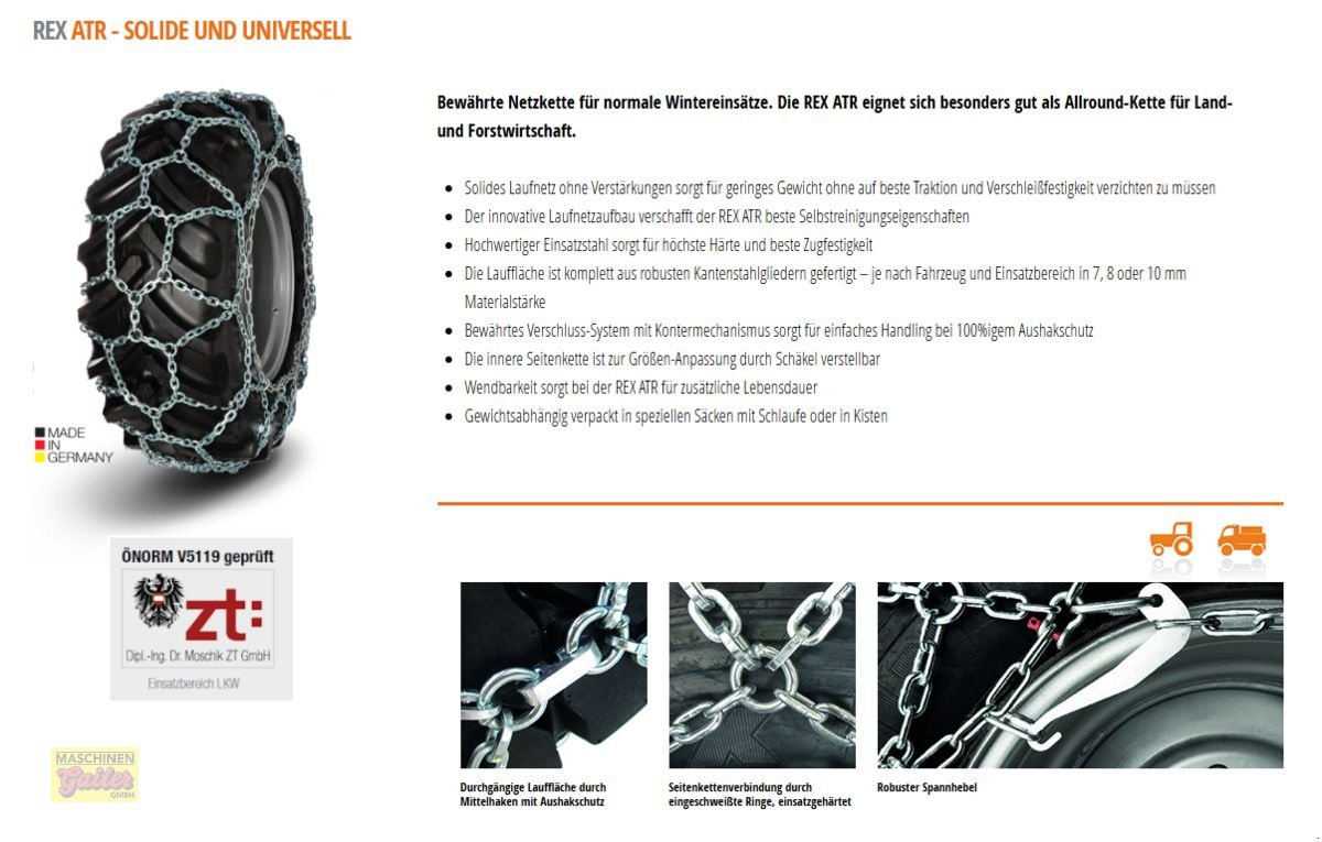 Schneekette of the type Rex Netzkette ATR506080 passend zu 440/65R20, Gebrauchtmaschine in Kötschach (Picture 8)