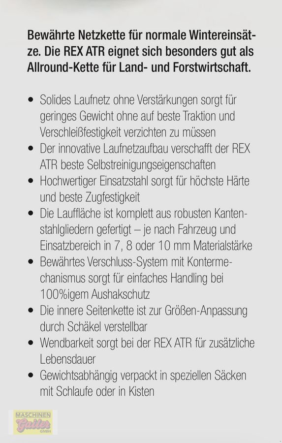 Schneekette of the type Rex WNL Netzkette 7 mm zu 440/65R24, Neumaschine in Kötschach (Picture 3)