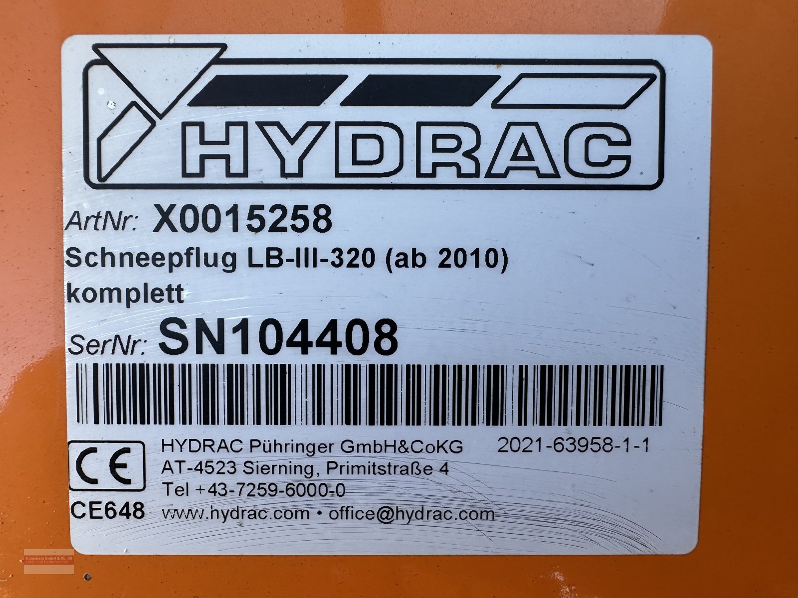 Schneepflug des Typs Hydrac LB III 320, Gebrauchtmaschine in Epfendorf (Bild 6)