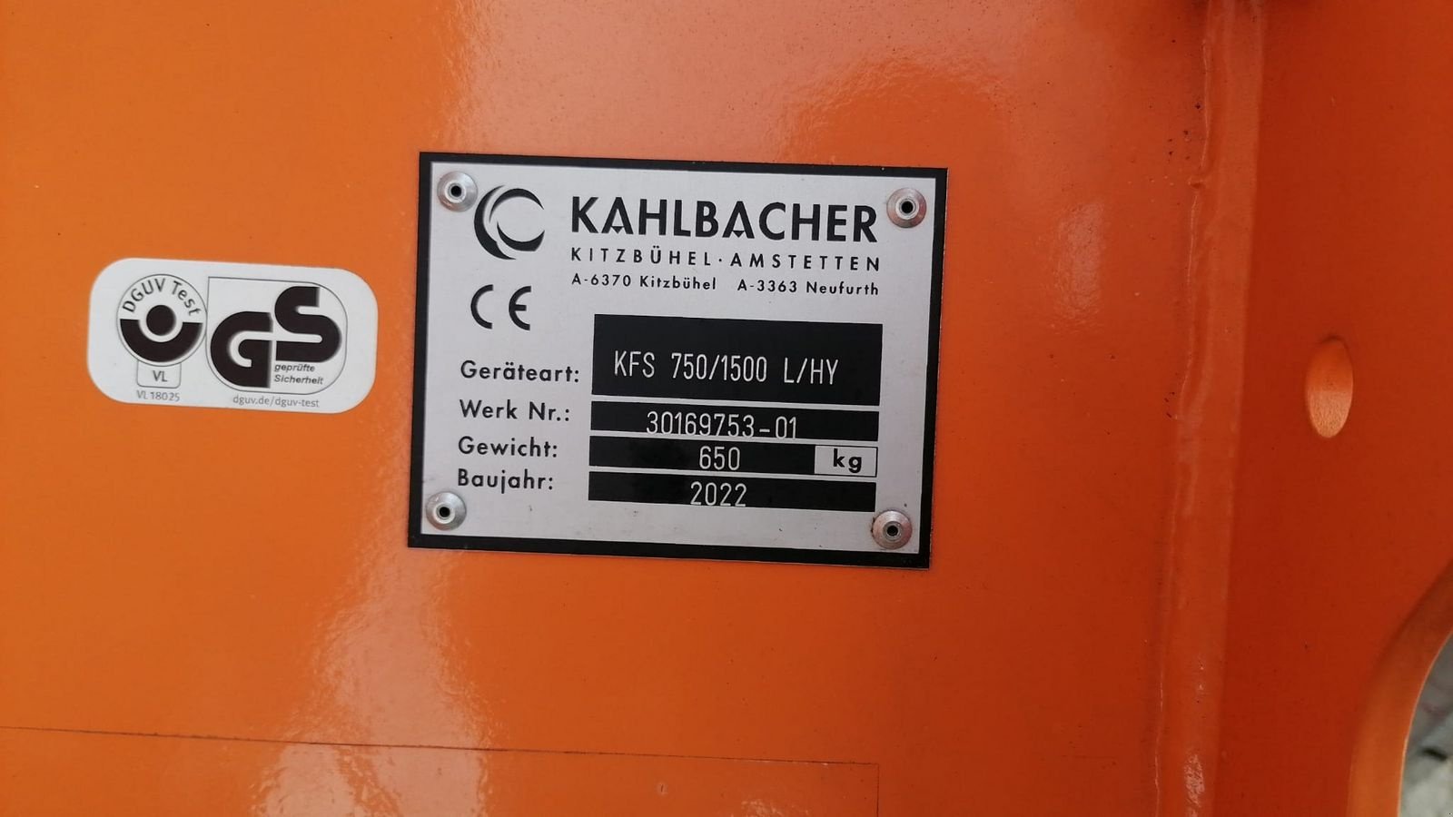 Schneepflug des Typs Kahlbacher KFS 750/1500 L/HY, Neumaschine in Hopfgarten (Bild 4)