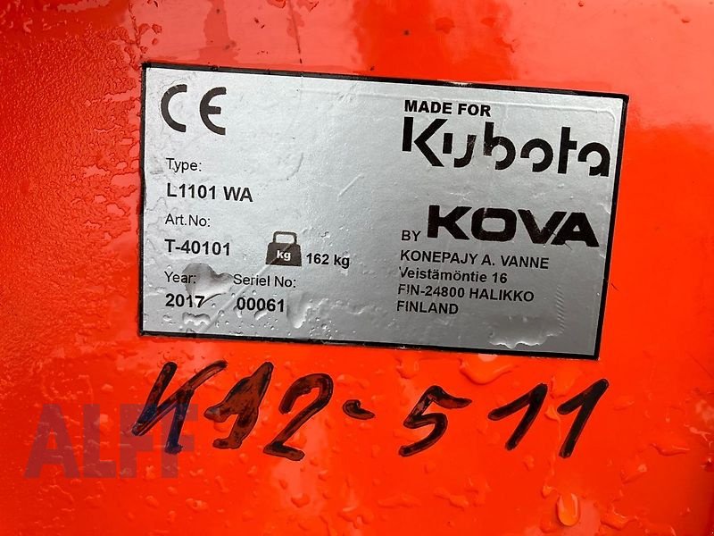 Schneepflug des Typs Kubota KOVA L1101 WA, Neumaschine in Bitburg-Flugplatz (Bild 6)