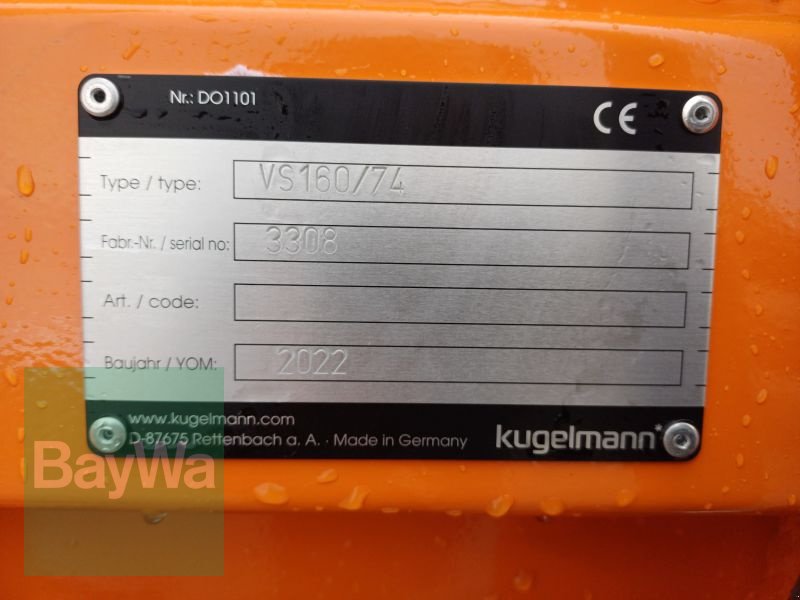 Schneepflug от тип Kugelmann VS 160/74, Gebrauchtmaschine в Gunzenhausen (Снимка 4)