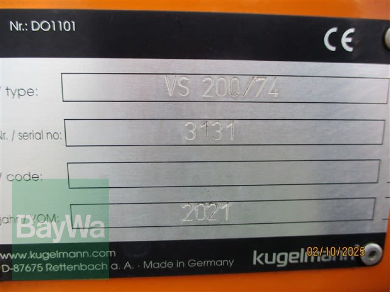 Schneepflug des Typs Kugelmann VS 200/74 VARIO #539, Gebrauchtmaschine in Schönau b.Tuntenhausen (Bild 8)