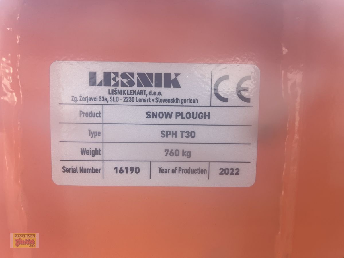 Schneepflug des Typs Lesnik Schneepflug SPH T30 mit Dreipunktanbau, Neumaschine in Kötschach (Bild 16)