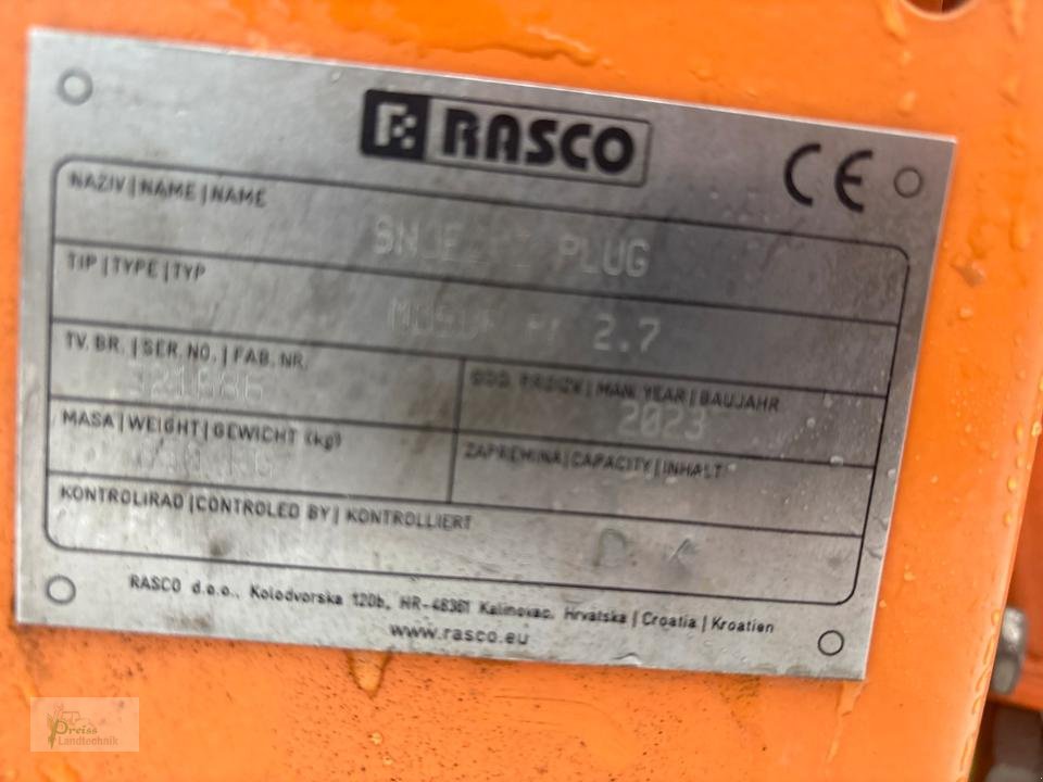 Schneepflug типа Rasco Mosor 2.7, Gebrauchtmaschine в Bad Kötzting (Фотография 7)