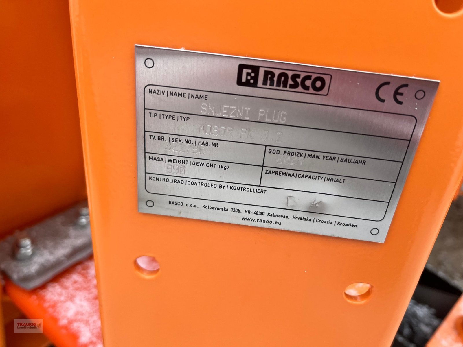 Schneepflug des Typs Rasco Mosor 3,2, Neumaschine in Mainburg/Wambach (Bild 4)