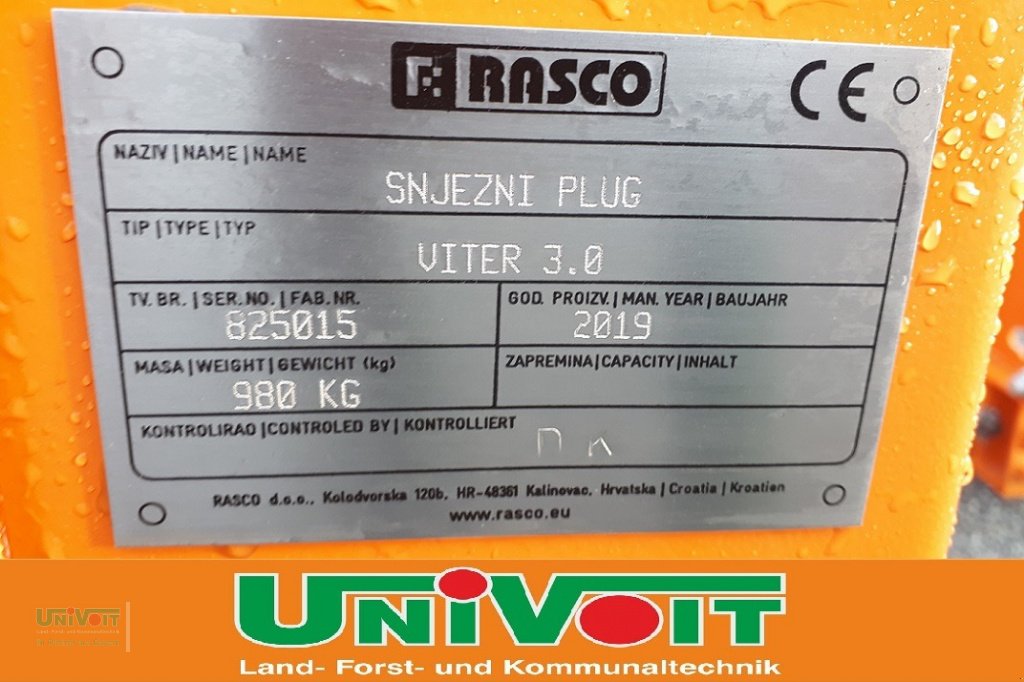 Schneepflug tipa Rasco Vorführpflug Rasco Viter 3.0 Bj. 12/2022, Gebrauchtmaschine u Warmensteinach (Slika 7)