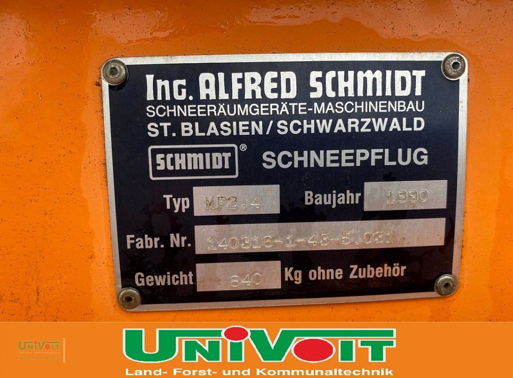 Schneepflug tip Schmidt Schmidt MF 2.4 Schneepflug f. Unimog MB trac Traktor Radlader Winterdienst, Gebrauchtmaschine in Warmensteinach (Poză 5)