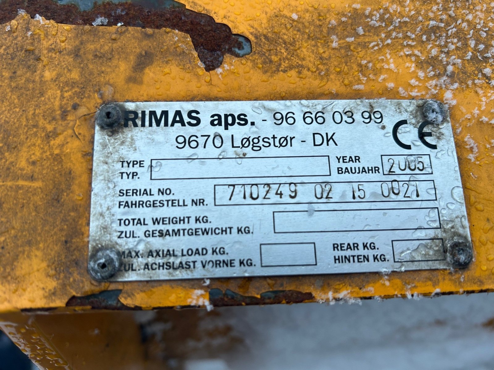 Schneepflug типа Sonstige RIMAS 1500 MM, Gebrauchtmaschine в Thisted (Фотография 5)