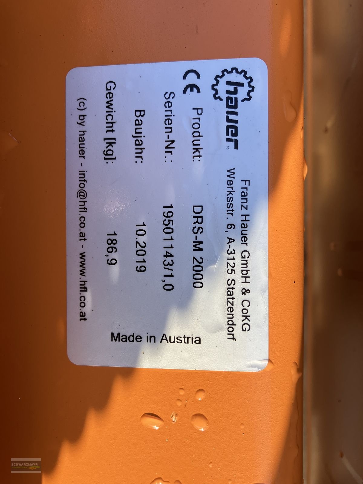 Schneeräumschild des Typs Hauer DRS-M 2000 mit Gerätedreieck-Aufnahme, Gebrauchtmaschine in Gampern (Bild 12)