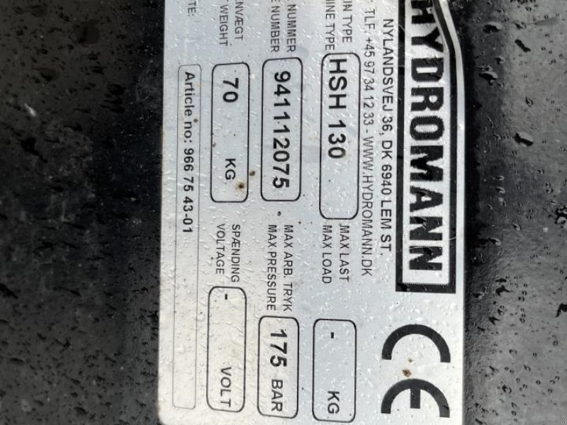 Schneeräumschild des Typs Hydromann HSH 130, Gebrauchtmaschine in Videbæk (Bild 1)