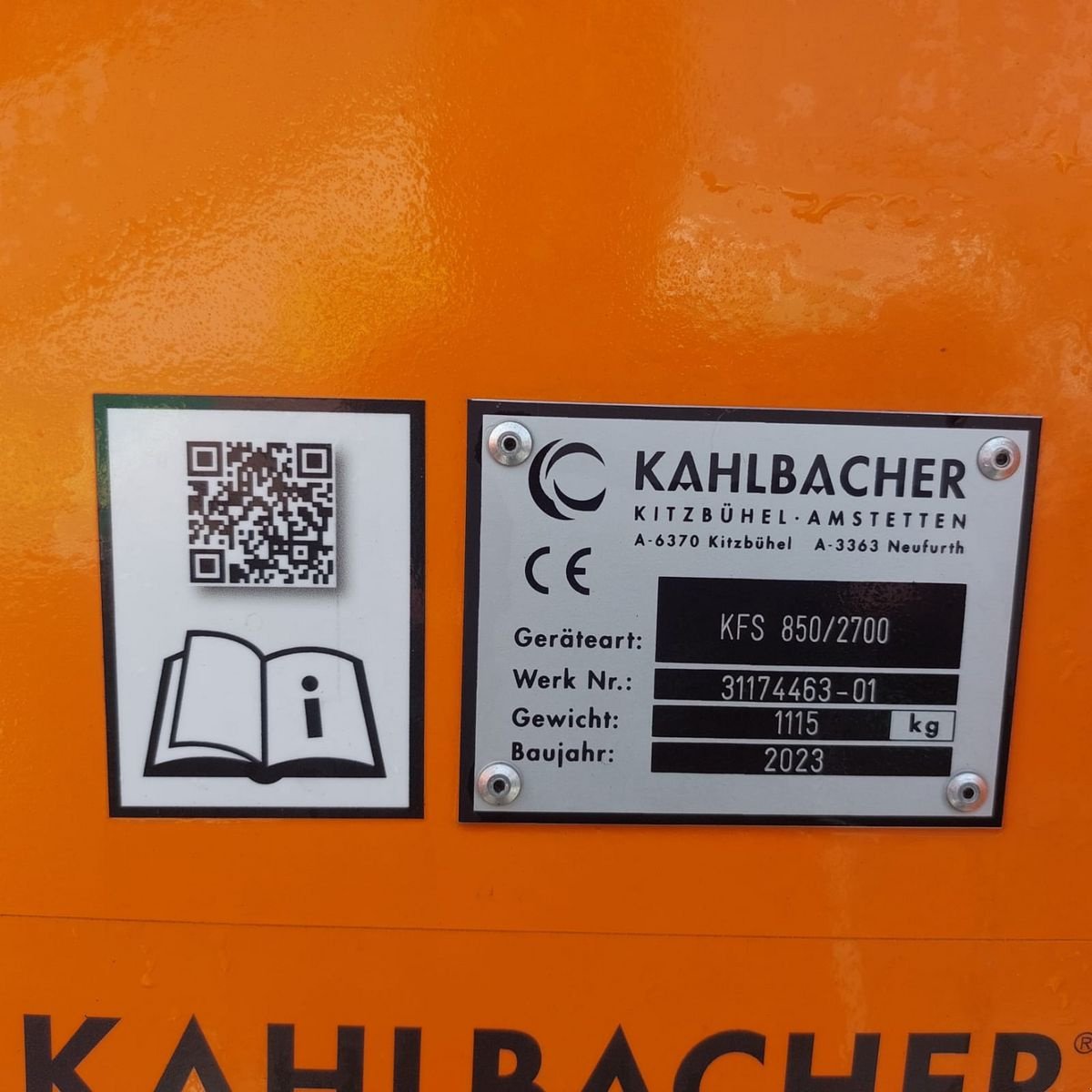 Schneeräumschild tipa Kahlbacher KFS 850/2700, Neumaschine u Bergheim (Slika 11)