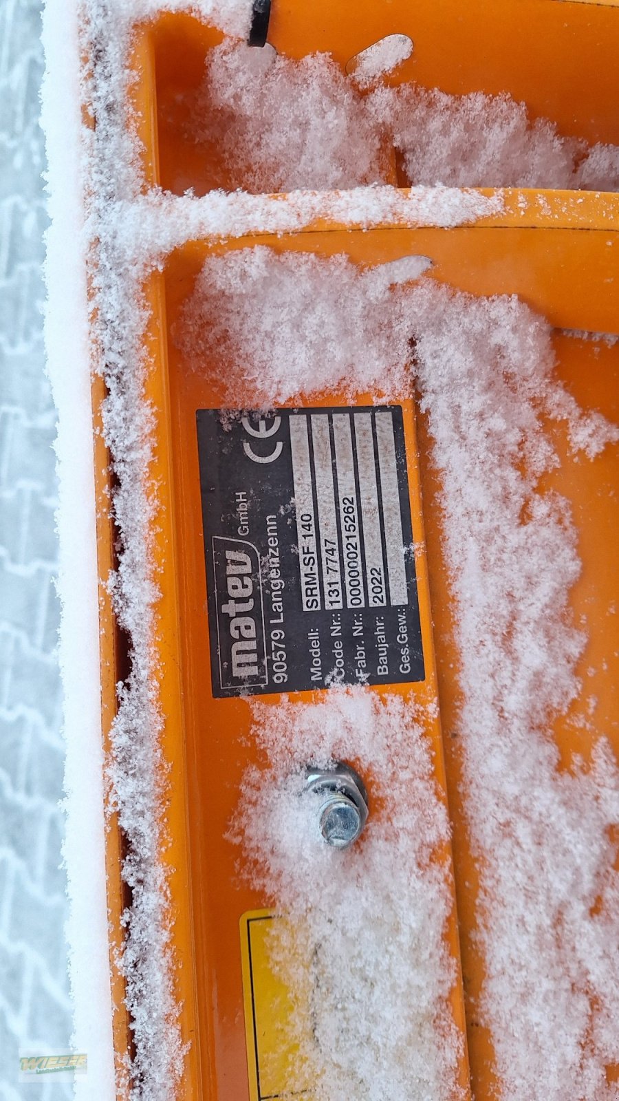 Schneeräumschild des Typs Matev SRM-SF 140ST, Neumaschine in Frauenneuharting (Bild 4)