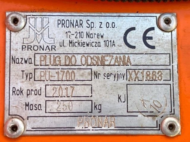 Schneeräumschild typu PRONAR PU-1700 SNEPLOV, Gebrauchtmaschine v Rødding (Obrázek 6)