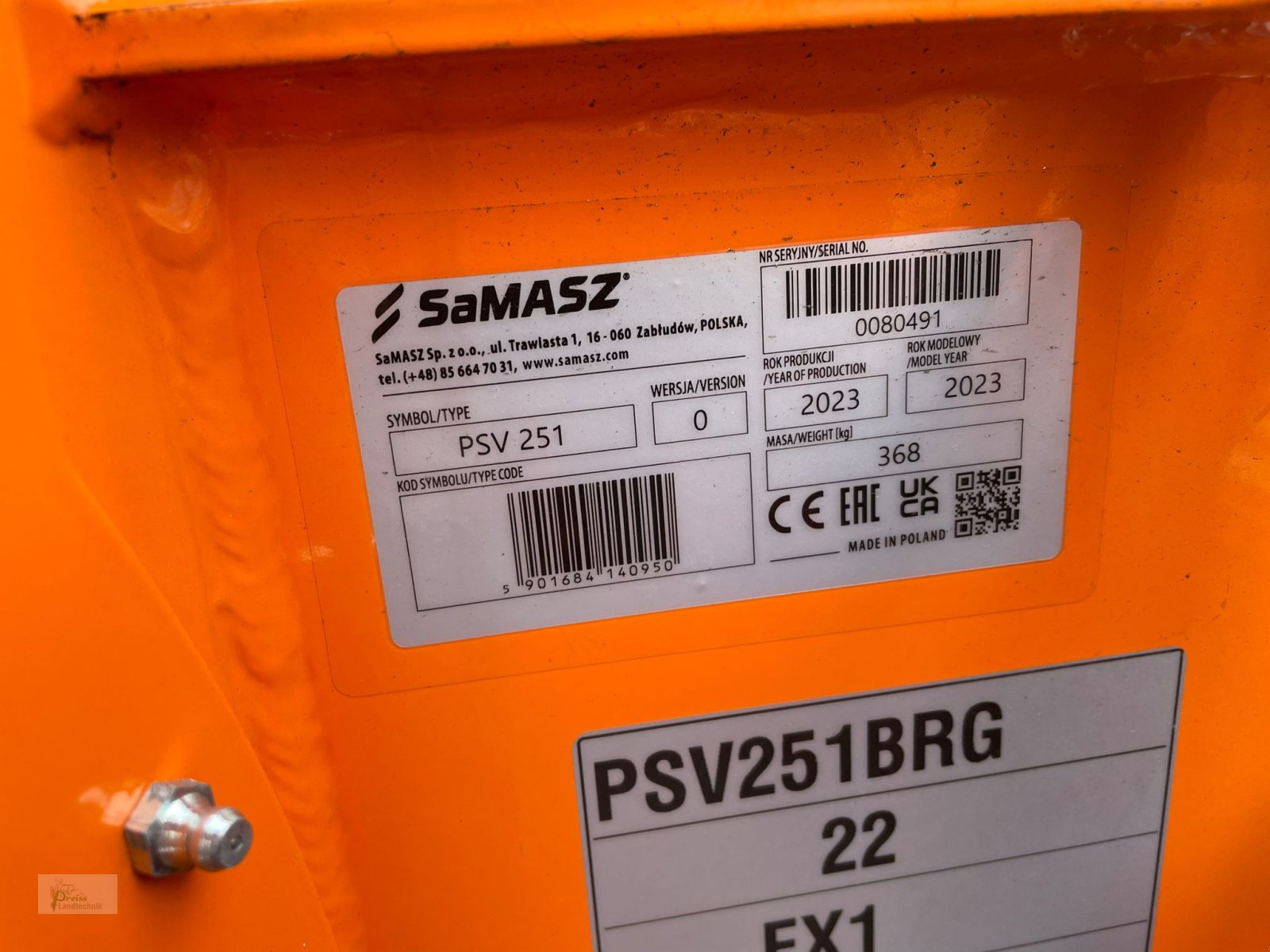 Schneeräumschild des Typs SaMASZ PSV 251, Neumaschine in Bad Kötzting (Bild 2)