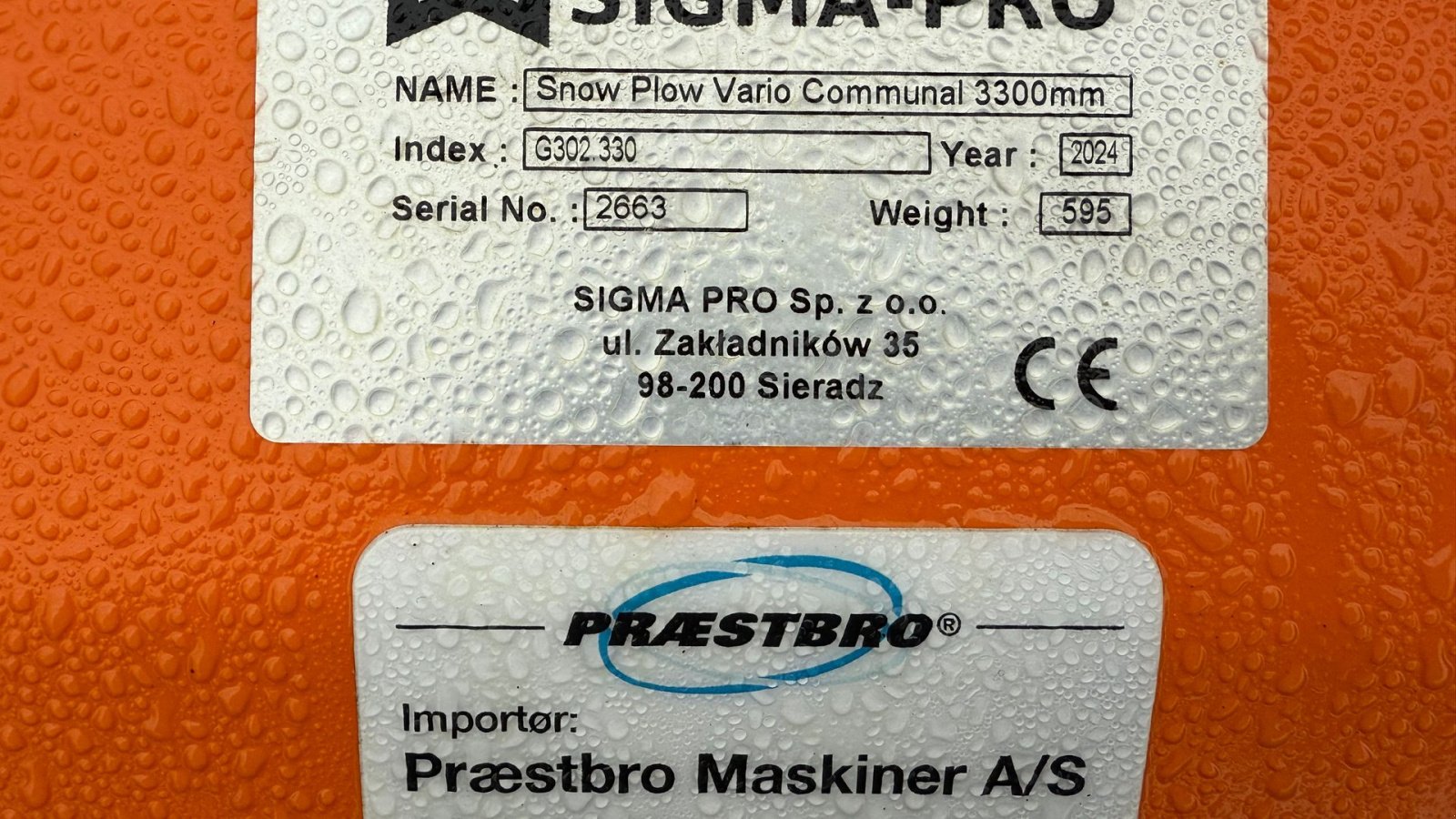 Schneeräumschild van het type Sonstige Sigma-Pro 3300, Gebrauchtmaschine in Gjerlev J. (Foto 4)