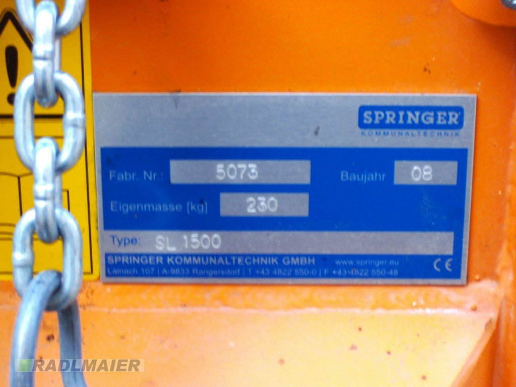 Schneeräumschild typu Springer SL 1500, Gebrauchtmaschine w Babensham (Zdjęcie 4)