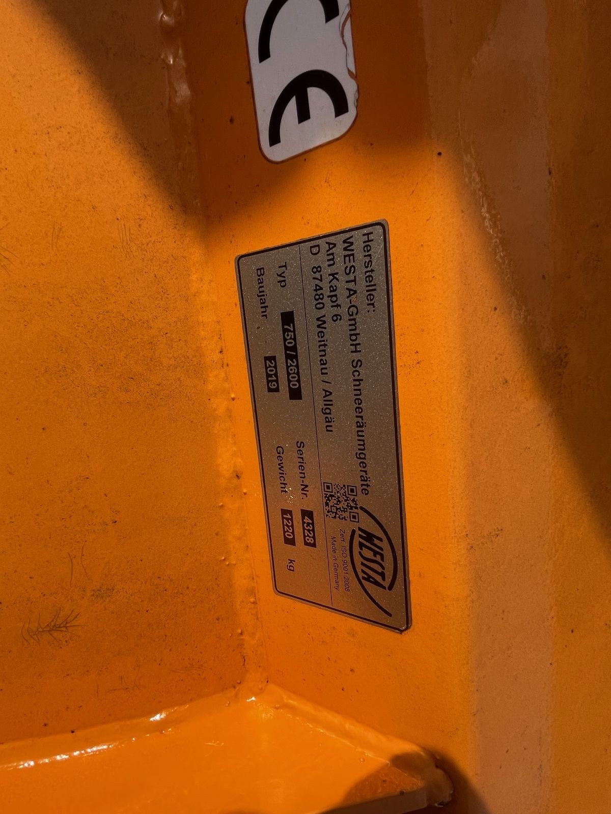 Schneeräumschild tip Westa 750/2600, Gebrauchtmaschine in Burgkirchen (Poză 6)