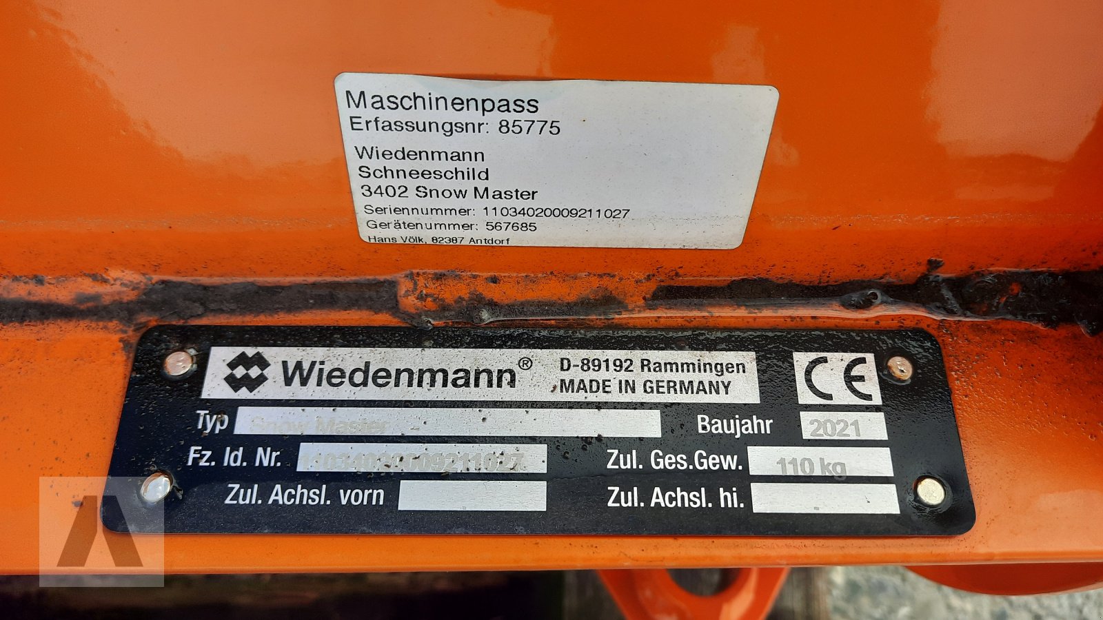 Schneeräumschild tip Wiedenmann Snow Master 3402, Neumaschine in Antdorf (Poză 7)