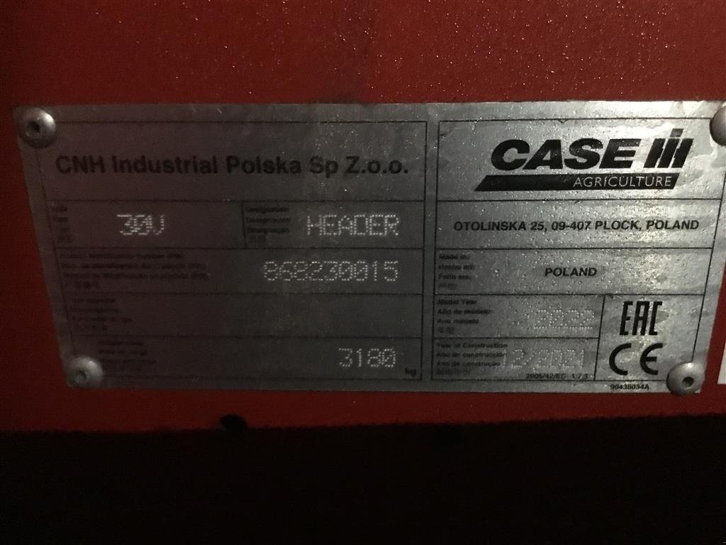 Schneidwerk tip Case IH Fabriksny 3050 vario skærebord med vogn., Gebrauchtmaschine in Bredsten (Poză 6)