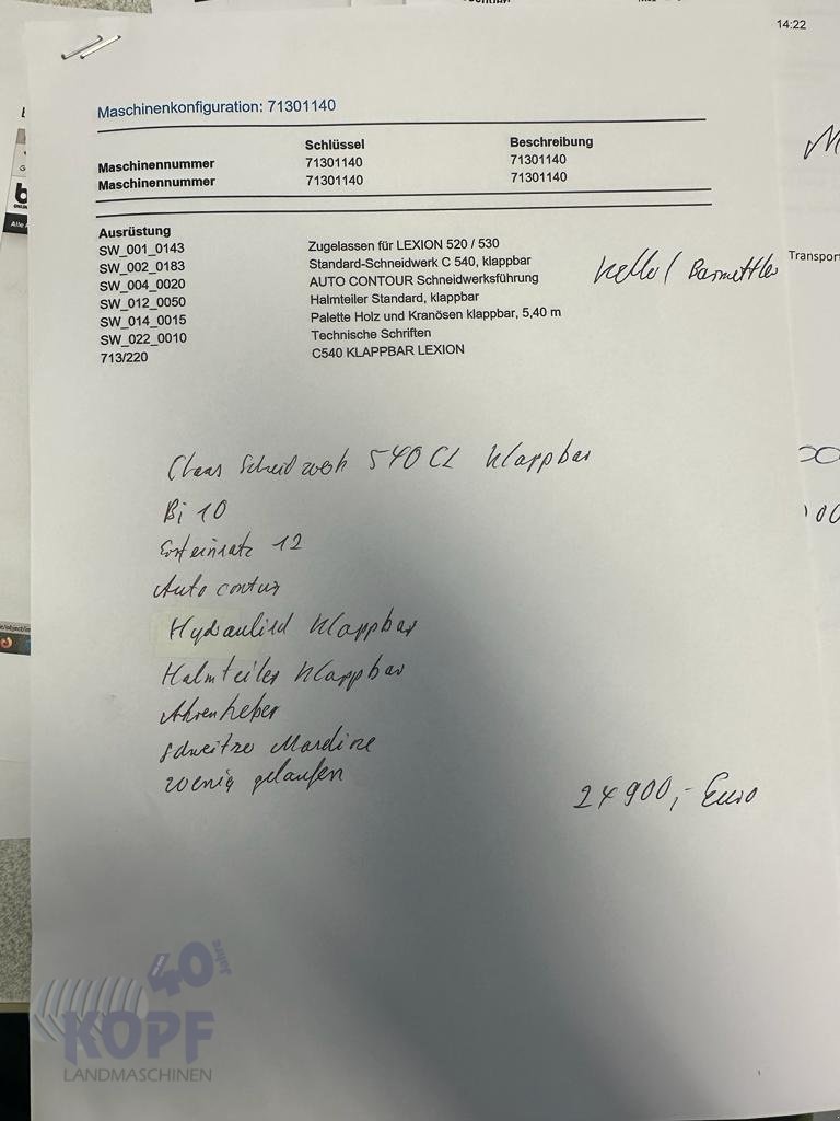 Schneidwerk of the type CLAAS C 540, klappbar, Gebrauchtmaschine in Schutterzell (Picture 9)