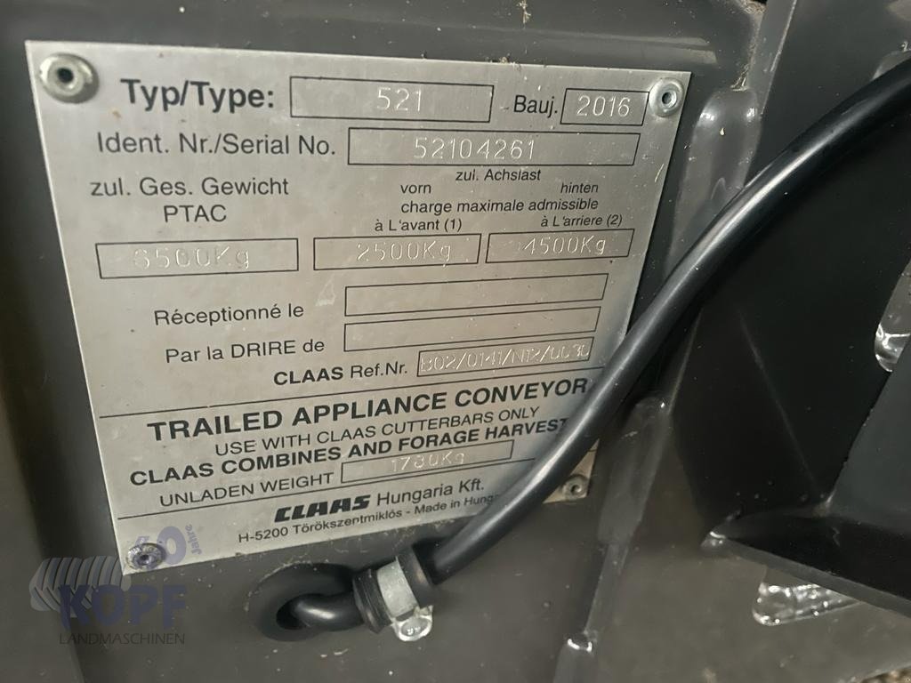 Schneidwerk of the type CLAAS Vario 1230, Baujahr 2016, Wagen BJ2016, Gebrauchtmaschine in Schutterzell (Picture 15)