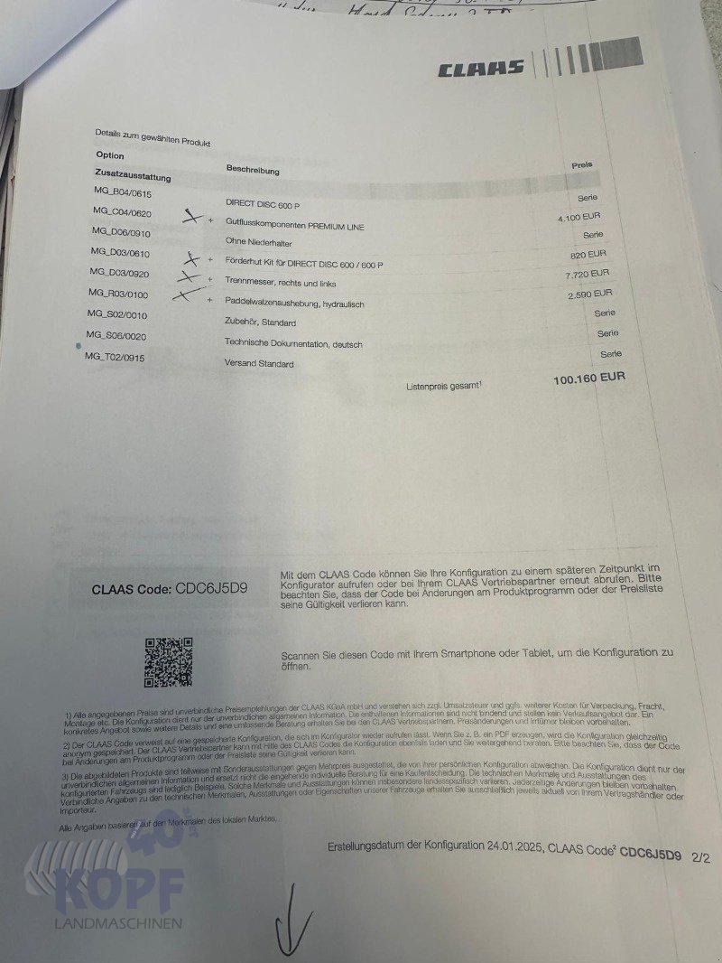 Schneidwerk typu CLAAS Vario 620 6,2 m neuwertig, Gebrauchtmaschine v Schutterzell (Obrázek 20)