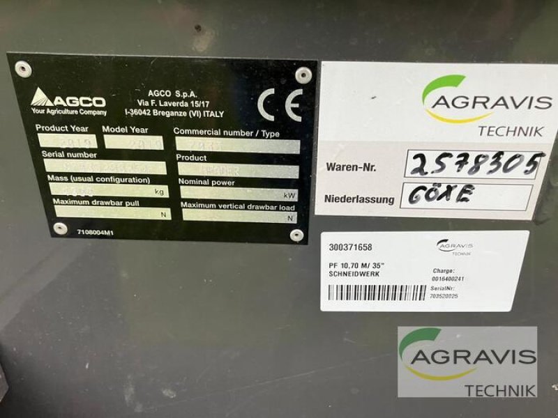 Schneidwerk typu Fendt PF 10,70 M/ 35" SCHNEIDWERK, Gebrauchtmaschine v Barsinghausen-Göxe (Obrázek 6)